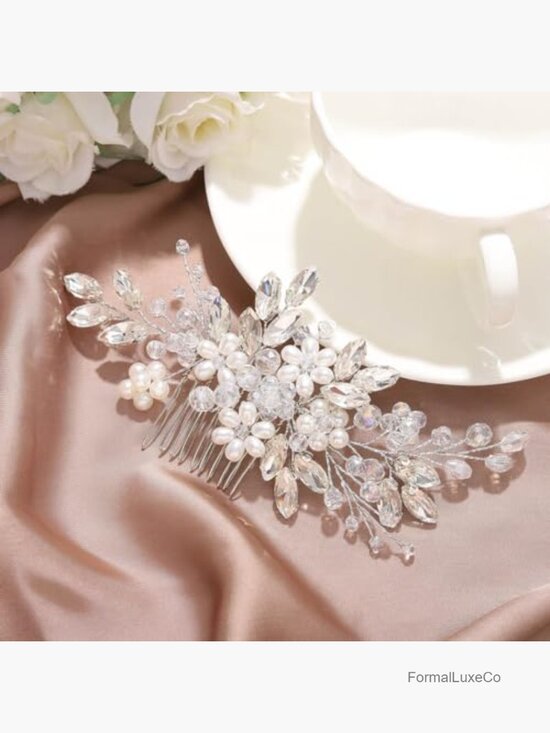 Pearl Rhinestone Hair Comb Bridal Wedding Hairpiece Updo Accessory main image 5
